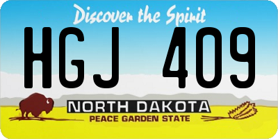 ND license plate HGJ409