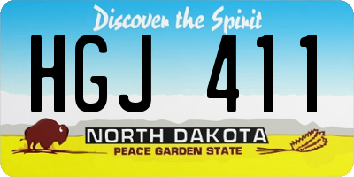 ND license plate HGJ411