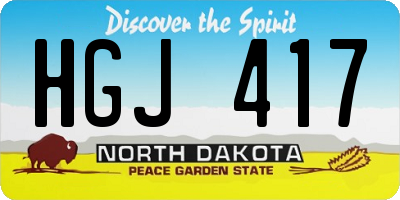 ND license plate HGJ417