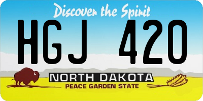 ND license plate HGJ420