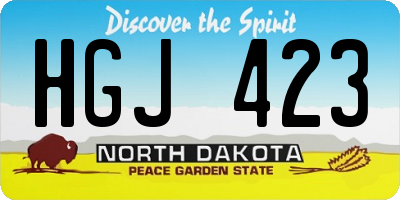 ND license plate HGJ423