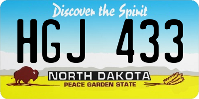 ND license plate HGJ433