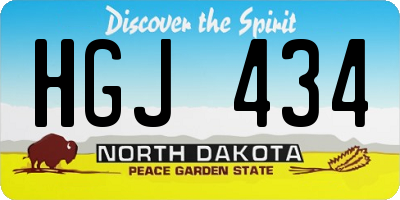 ND license plate HGJ434