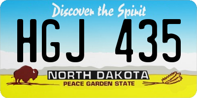 ND license plate HGJ435