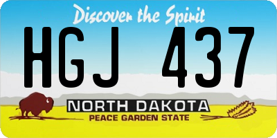 ND license plate HGJ437