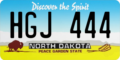 ND license plate HGJ444