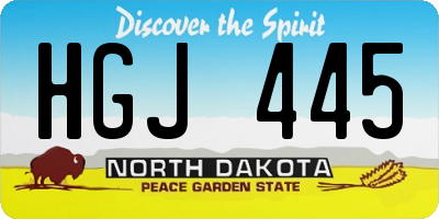 ND license plate HGJ445