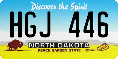ND license plate HGJ446