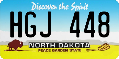 ND license plate HGJ448