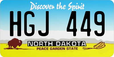ND license plate HGJ449