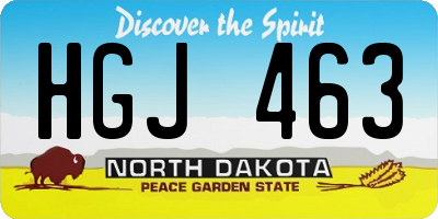 ND license plate HGJ463