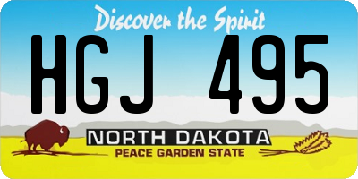 ND license plate HGJ495