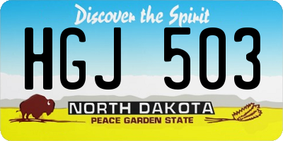 ND license plate HGJ503