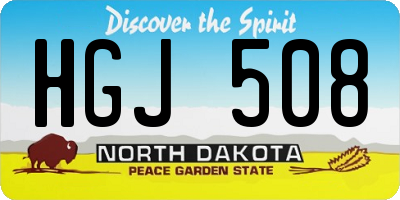 ND license plate HGJ508
