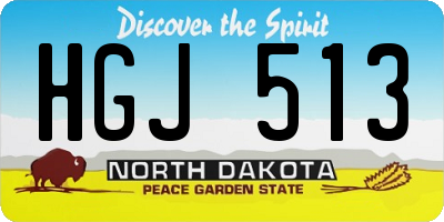 ND license plate HGJ513