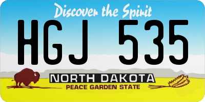 ND license plate HGJ535