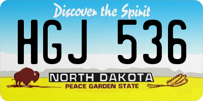 ND license plate HGJ536
