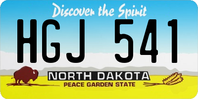 ND license plate HGJ541