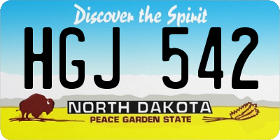 ND license plate HGJ542