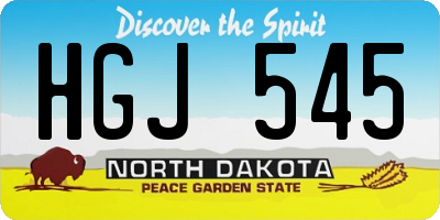 ND license plate HGJ545