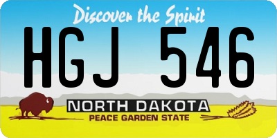 ND license plate HGJ546