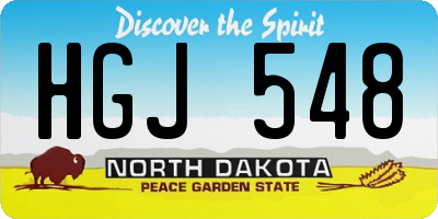 ND license plate HGJ548