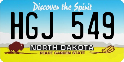 ND license plate HGJ549