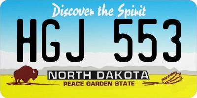 ND license plate HGJ553