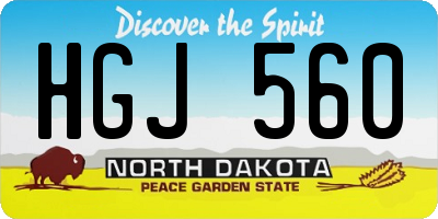 ND license plate HGJ560