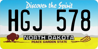 ND license plate HGJ578