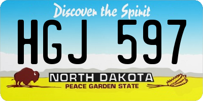 ND license plate HGJ597