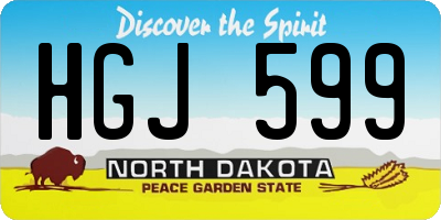 ND license plate HGJ599