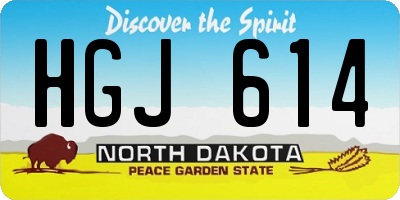 ND license plate HGJ614