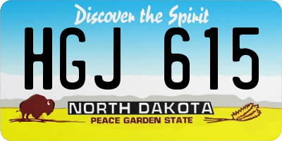 ND license plate HGJ615