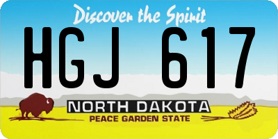 ND license plate HGJ617