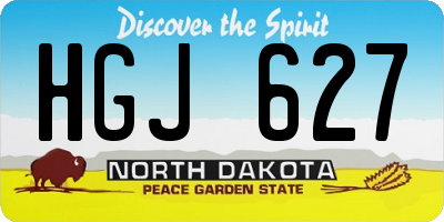 ND license plate HGJ627