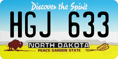 ND license plate HGJ633