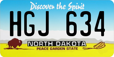 ND license plate HGJ634