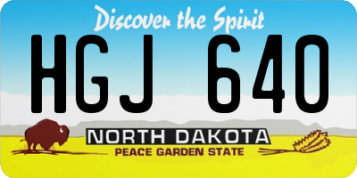 ND license plate HGJ640