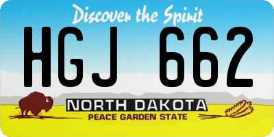 ND license plate HGJ662