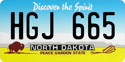 ND license plate HGJ665