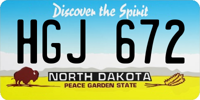 ND license plate HGJ672