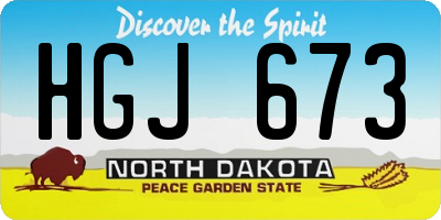 ND license plate HGJ673