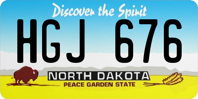ND license plate HGJ676