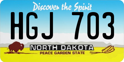 ND license plate HGJ703