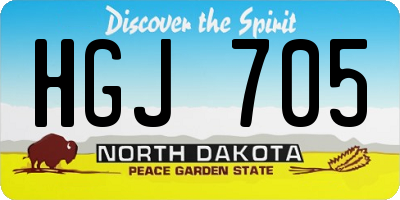 ND license plate HGJ705