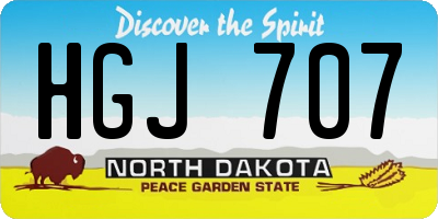 ND license plate HGJ707