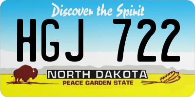 ND license plate HGJ722