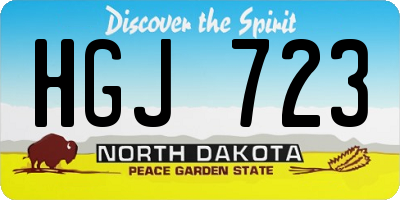 ND license plate HGJ723