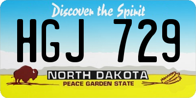 ND license plate HGJ729